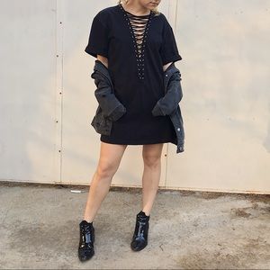 LF boxy lace-up shirt/dress
